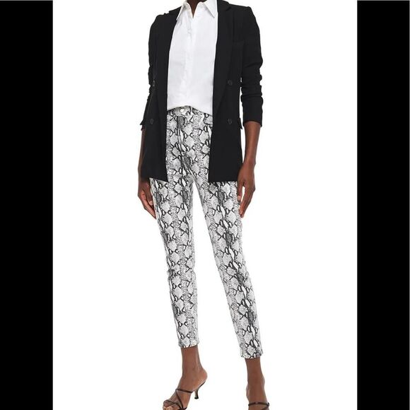 FRAME Ali cropped snake-print high-rise skinny jeans - Picture 1 of 8